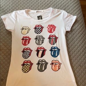 NWT Large Rolling Stones Assorted White TShirt
